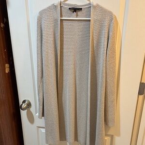 White House Black Market Golden Shimmer Open Cardigan